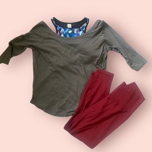 Fabletics Medium gray off the shoulder top